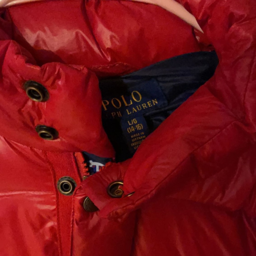Red polo Ralph puffer jacket